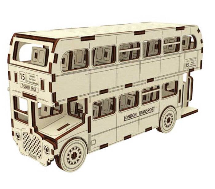London Bus Wood Model Kit Static