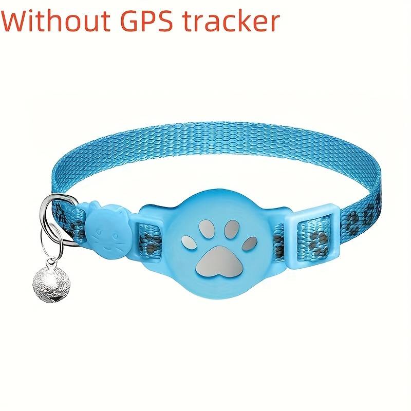 Cute Paw Print Airtag Cat Collar With Stand And Bell, Safety Kitten Collar, Adjustable Classic Plaid For Cats And Small Dogs, Pet Accessories, Gift