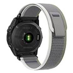 SumRioo QuickFit 22 mm armband för Garmin Fenix 7/6/5/Fenix 7 Pro Solar/Fenix 6 Pro Solar/Epix 2/Instinct 2/Instinct 2 solar, klockarmband i nylon för Garmin Forerunner 965/955/945 – grön/grå, 22mm