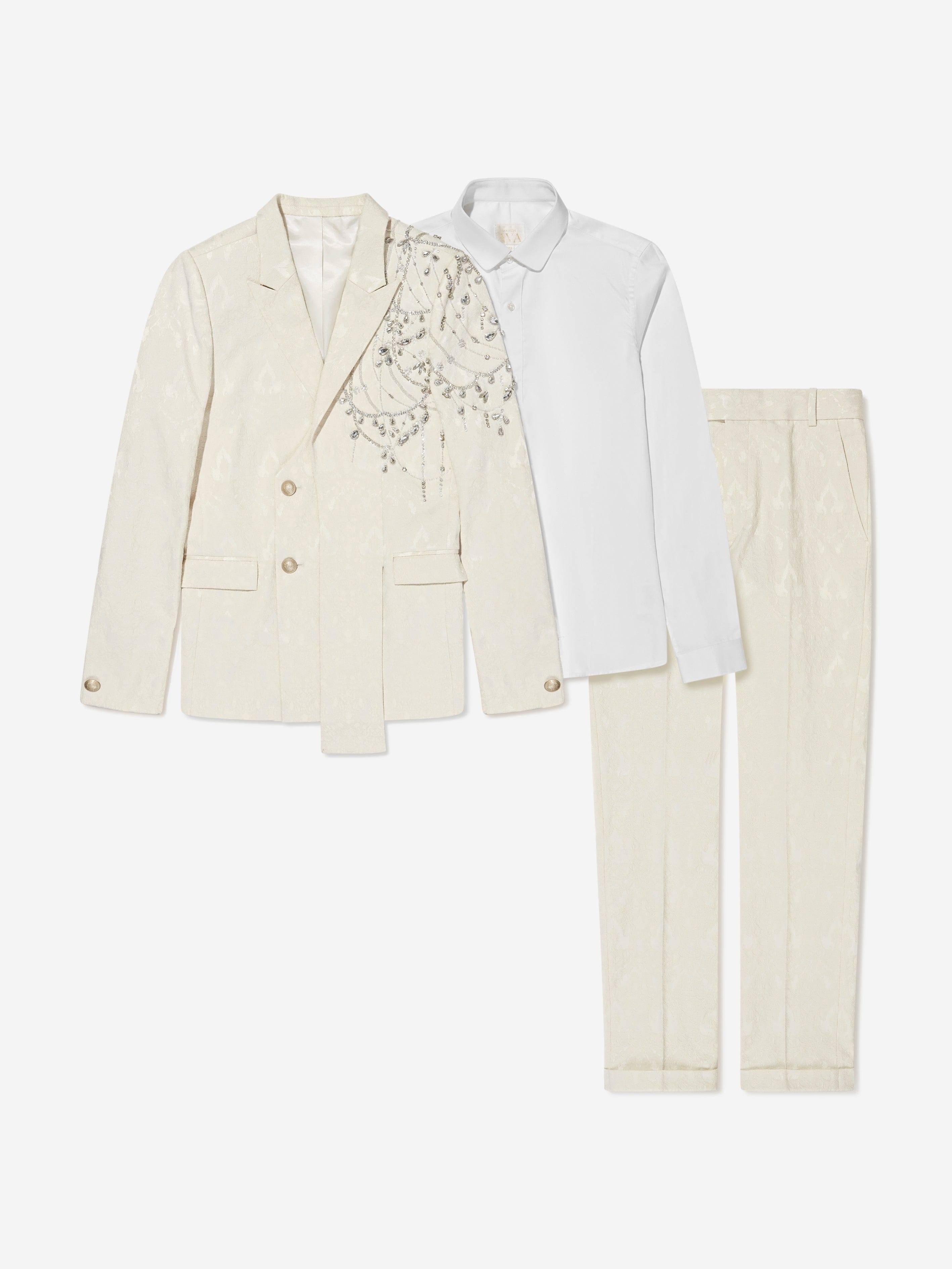 Maison Ava Boys Kevin Suit in Ivory - Ivory / 2 Yrs (2 Yrs)
