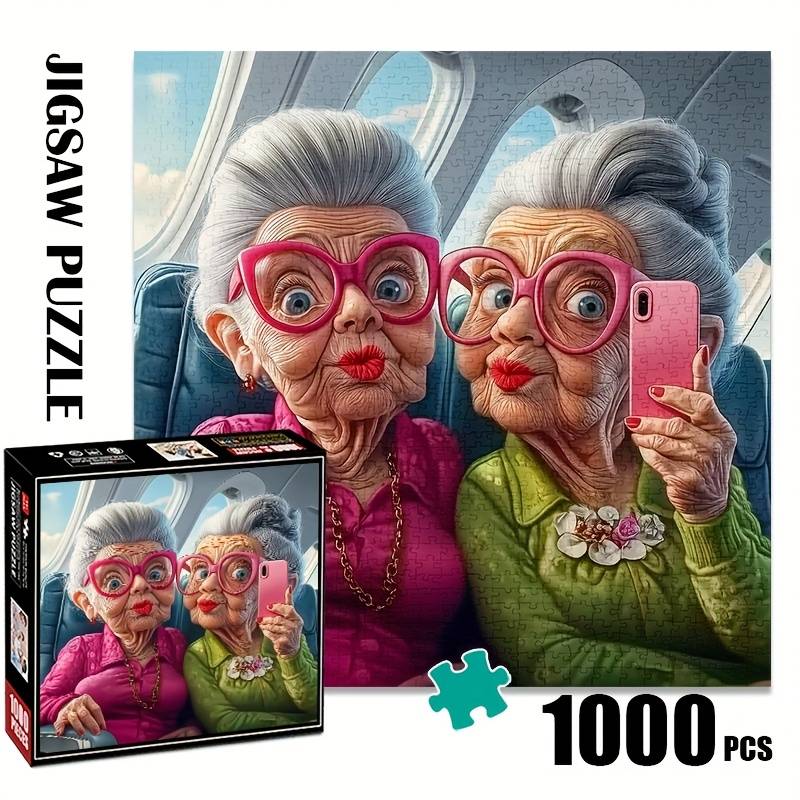 Fashion Grandma 1000pcs Paper Jigsaw Puzzle, Large Puzzle Toy, Exquisite Game Gift, Family Interactive Game, Diy Decoration, Brain-challenging Holiday Gift