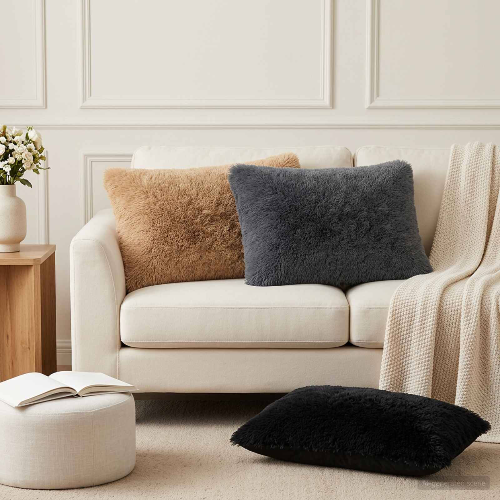vidaXL Kuddöverdrag 6 pcs HEERLEN Antracit 50 x 80 cm PV Fleece