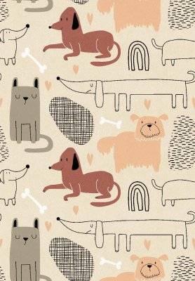 Barnmatta - Cats and dogs (multi) (Storlek: 120 x 170 cm)