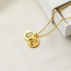 Anpassat husdjursporträtt Halsband i rostfritt stål Smycken Present Hund Djurälskare Present Förlust av husdjur Gåvor för kvinnor Katt Mamma Smycken K - Guld (En-Storlek)