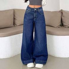 High Waist Zipper Fly Wide Leg Casual Jeans Wide Leg Jeans Wide Leg Jeans Women Wide Leg Jeans Woman Wide Leg Jeans Plus - Medium Wash - 36,38,40,34