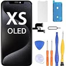 LL TRADER display för iPhone XS OLED [Inte LCD] 5,8 tum Retina FHD-skärm, ersättning, COF pekskärm, digitizer med reparationsverktygssatser, skärmskydd 2024