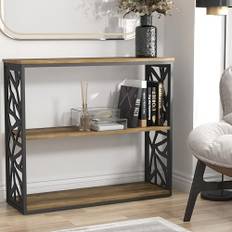 Galano Candence bokhylla – 2 nivåer stor metallbokhylla med hyllor – modern display och förvaringsenhet för kontor eller vardagsrum
