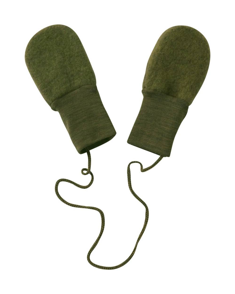 Babyvantar ullfleece – 100% ekologisk merinoull – Olivmelerad