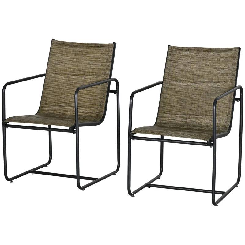 Trädgårdsstolar 2-pack metallram
