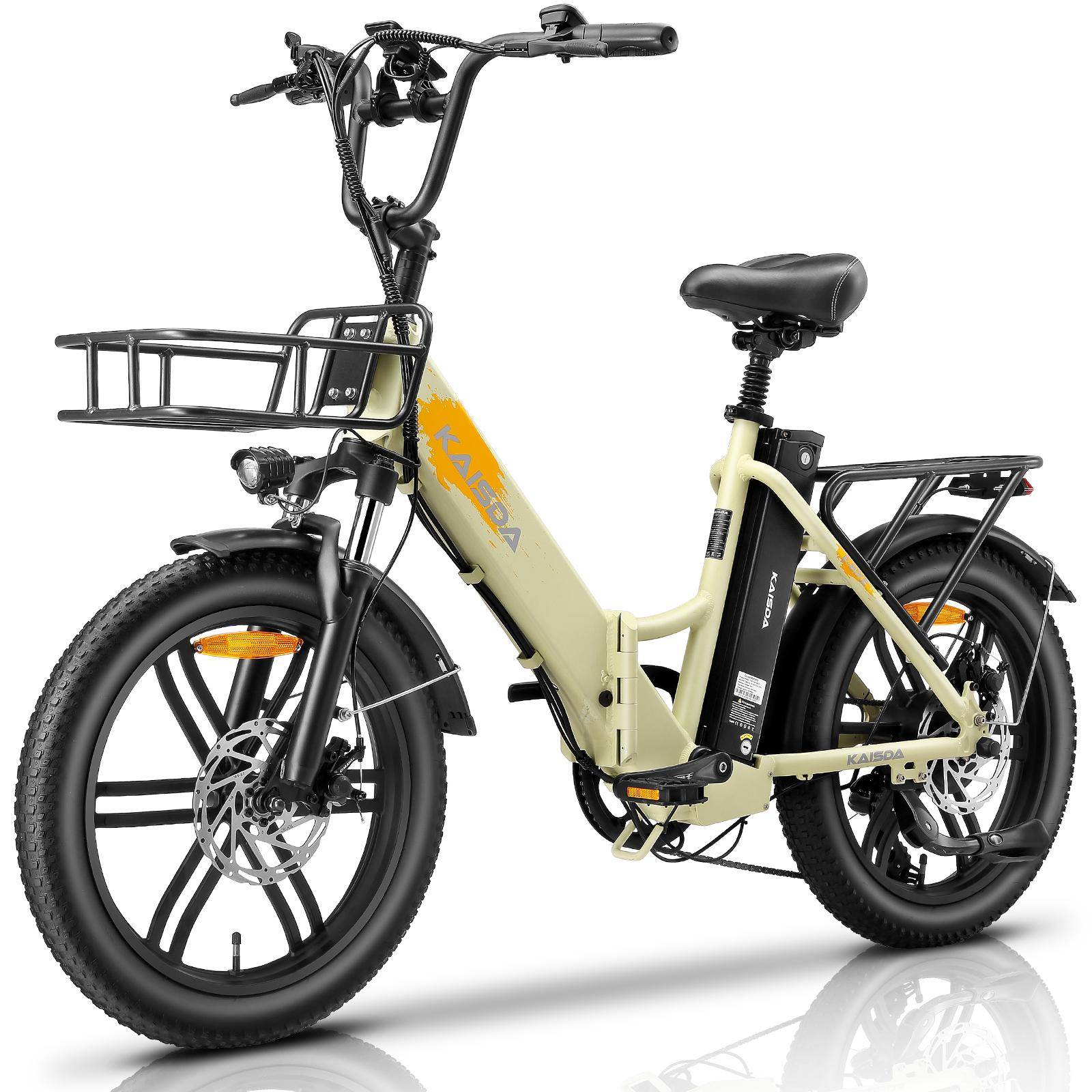 KAISDA K201 Vuxen Elcykel 350W Effektiv Motor 36V20.8AH Batteri med Ultrastor Kapacitet Idealisk för Långdistans Pendling i Stadsmiljö vit