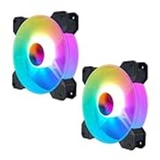 TINEASUR 2pcs Stationär Dator Rgb Fans Silent Computer Cooling Fans Datorkylare