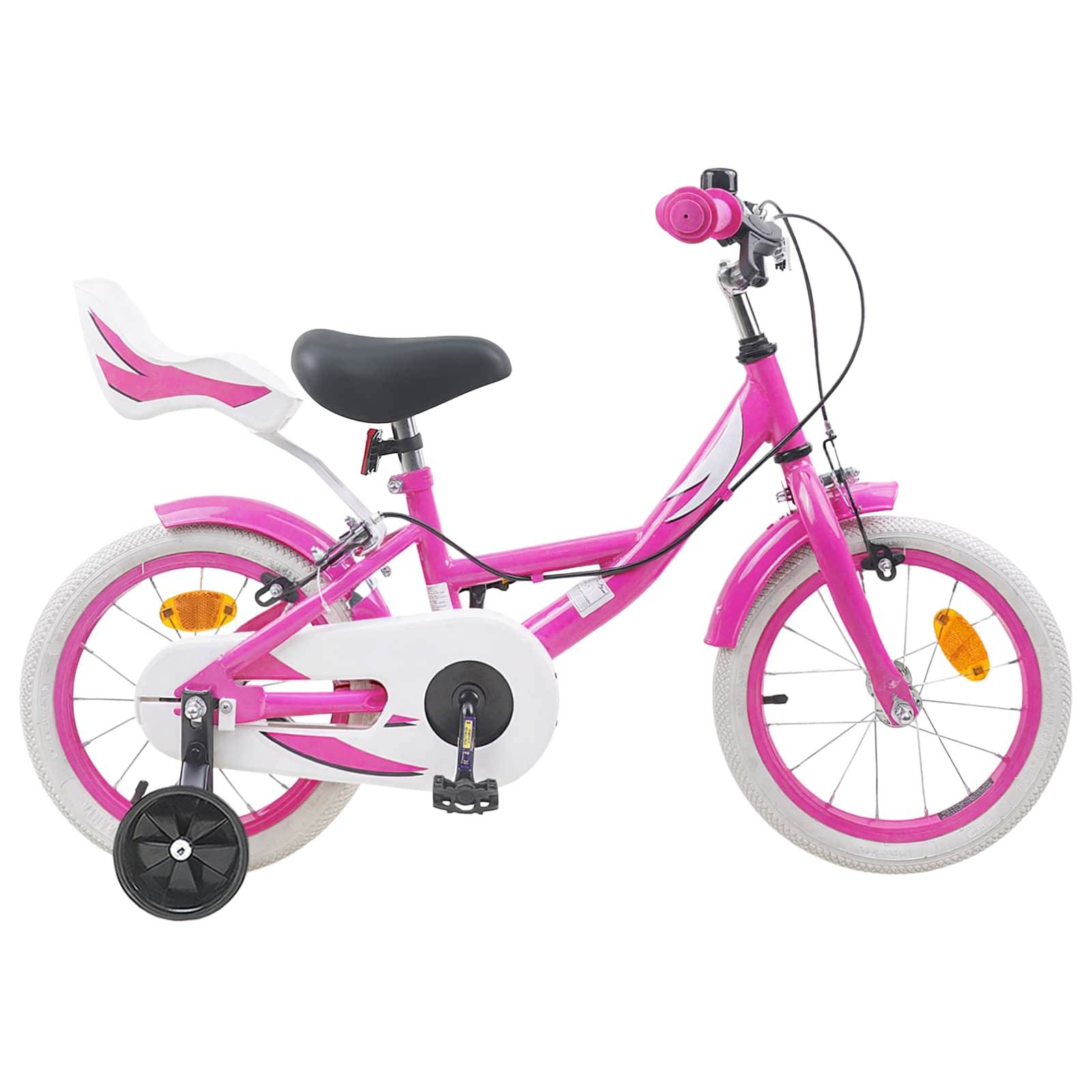 vidaXL Barncykel 14 Tum från 3-5 år gammal Rosa