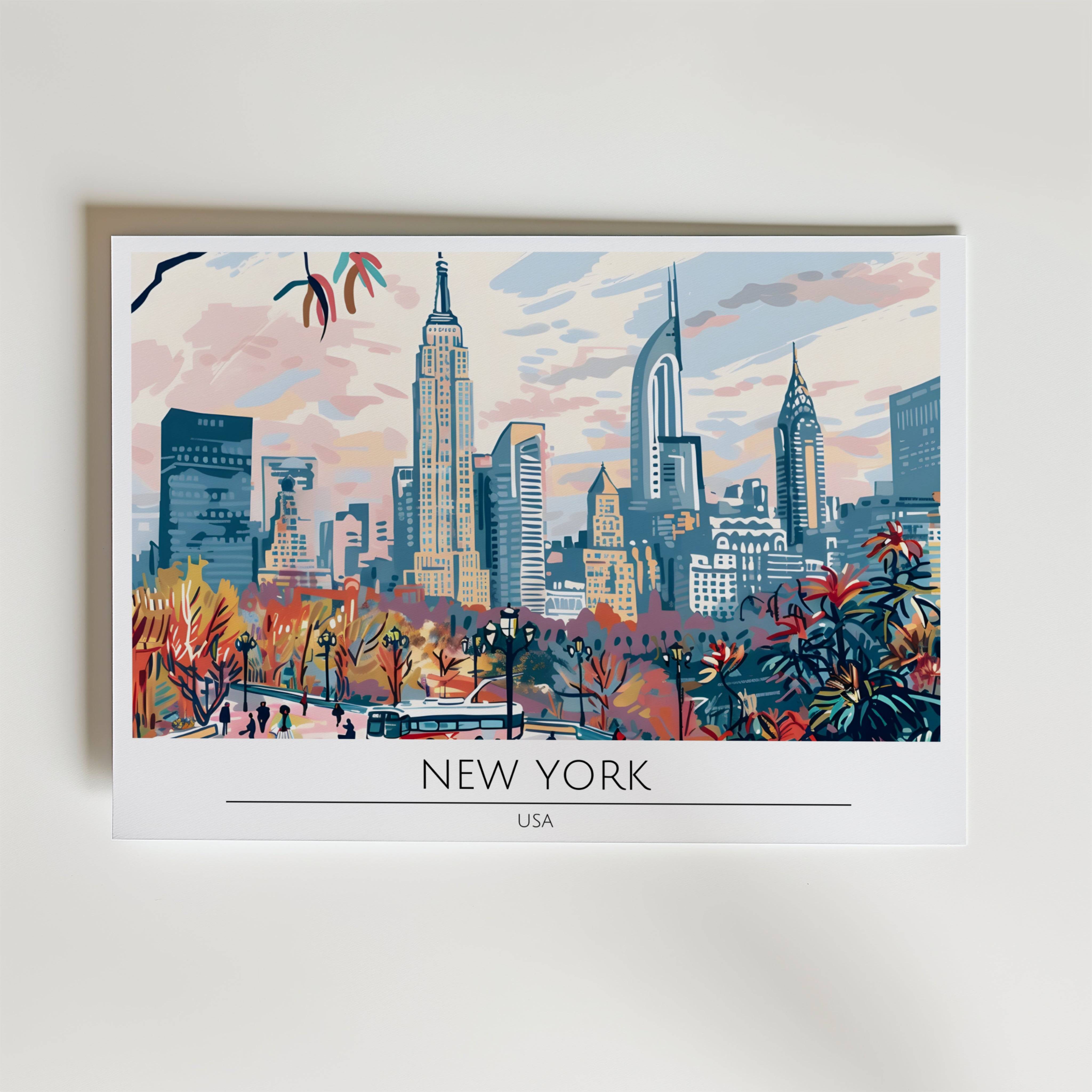 New York Poster - Premium Canvas 30x40 cm