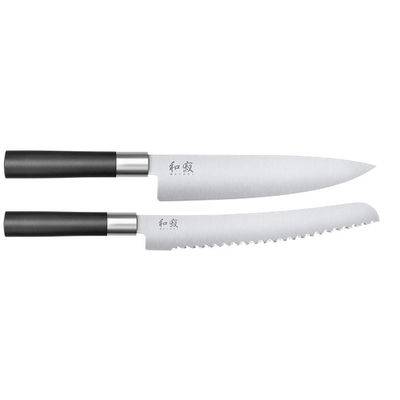 KAI Wasabi Black 2-dels Knivset Gyuto / Brödkniv