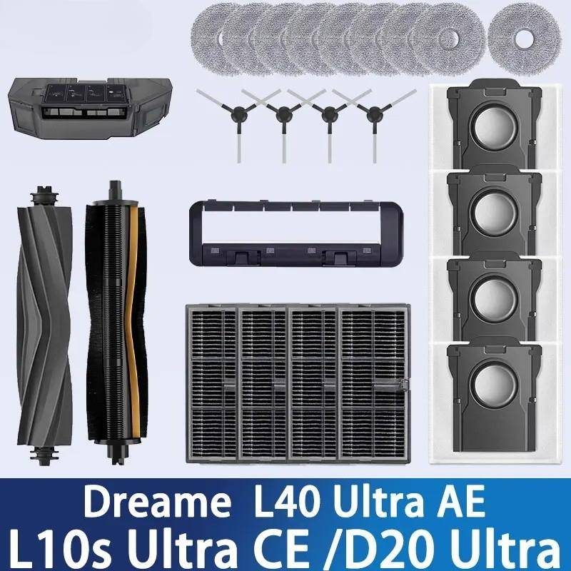 För Dreame D20 Ultra / L40 Ultra AE / L10s Ultra CE Robotdammsugare Tillbehör Rullborste Huvudsidoborste Mopp Dammbehållare Filter Reservdelar