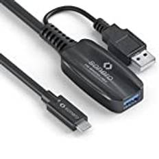 sonero® USB 3.2 aktiv förlängning, USB-C-kontakt till USB-A-uttag, 5 GB/s dataöverföring, integrerad strömförsörjning, svart, längd: 10,00 m