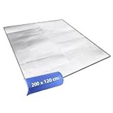 YAYODS Liggmatta av aluminiumfolie – 120 x 200 cm vikbar isoleringsmatta – termomatt utomhus för camping, strandpicknick, tältlager, trekking, bilsolskydd