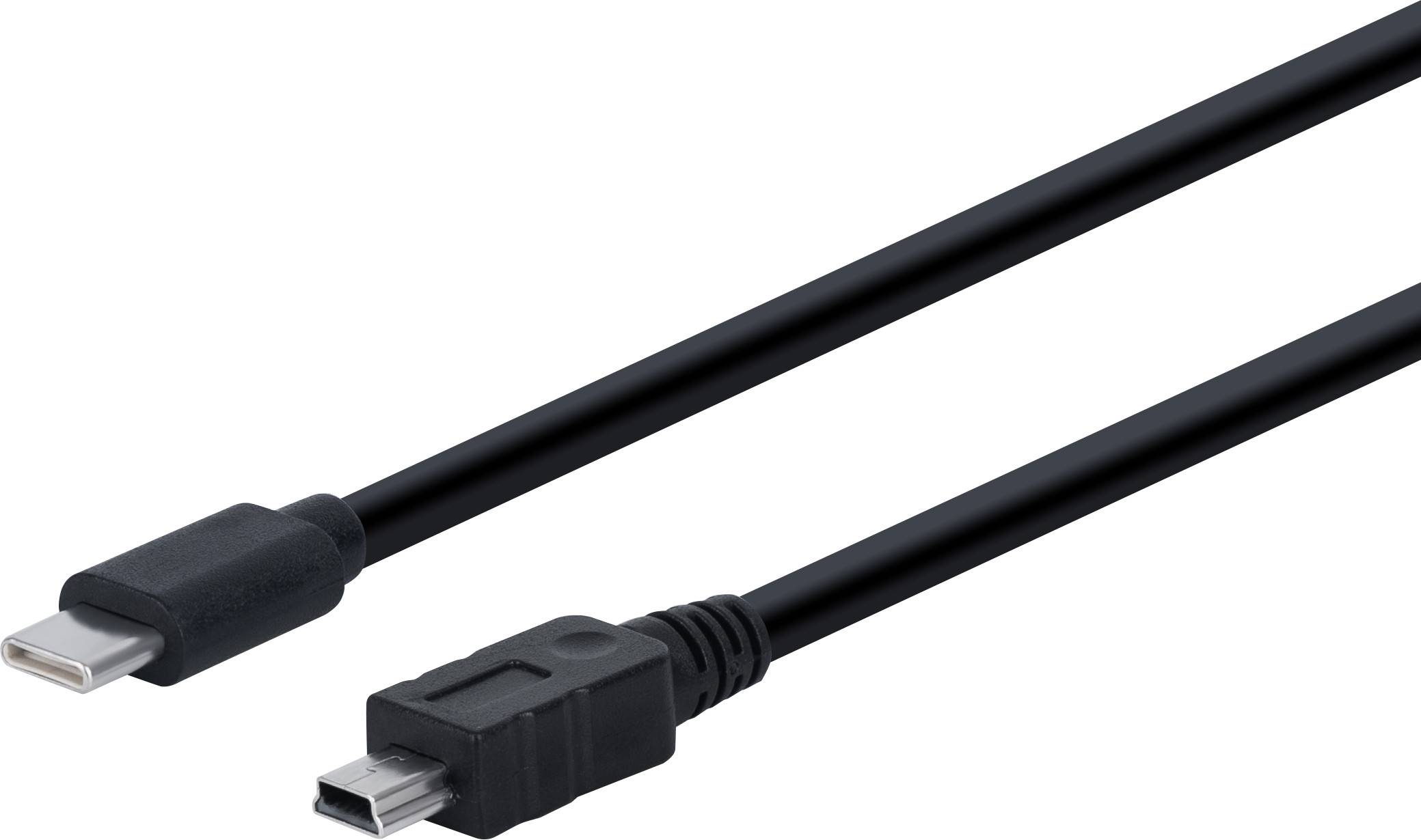 Fujtech USB-C/Mini-B Kabel - Sort - 5m