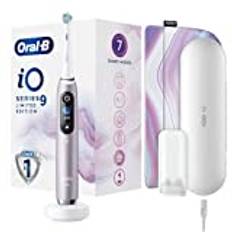 Oral-B iO9 Elektrische Zahnbürste mit wiederaufladbarem Griff, Magnetische Technologie von Braun, 1 Ersatz, Farbdisplay, Ladegerät, Magnethülle und Reiseetui