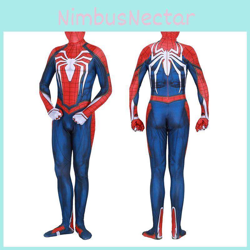 Ps4 Insomniac Spider-man Cosplay Kostym 3d Tryck Vuxen Barn Spidey Zentai Dräkt Med Utsökt Hantverk Och Andningsbart Lycra Material cm blue
