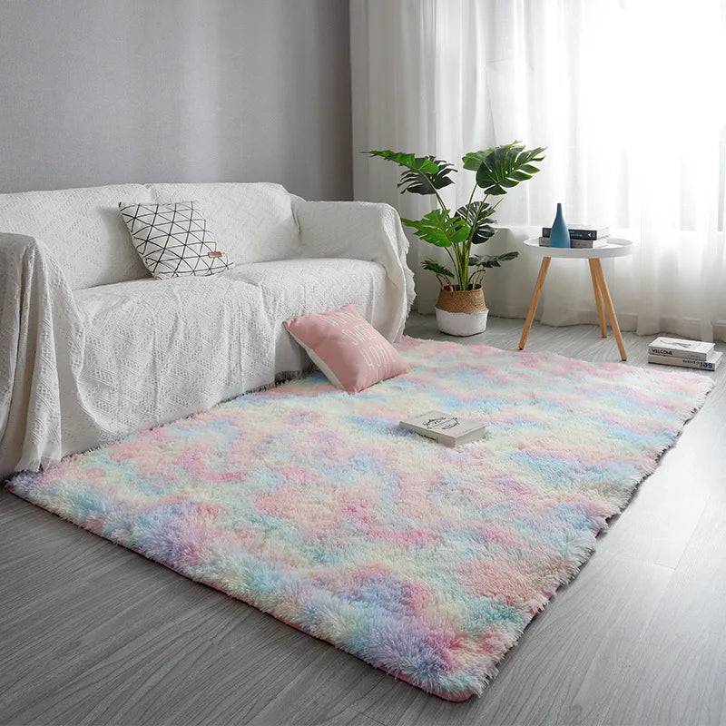 carpet living room Decoration Children bedroom carpet Fluffy Mat for hallway Non-slip Hair Rugs - multicolor / 140x200cm