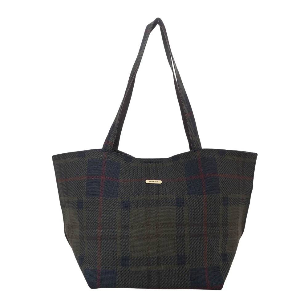 Barbour Layla Tartan Stor Skuldertaske - Tasker - Dame - Grøn - ONE SIZE - Uld