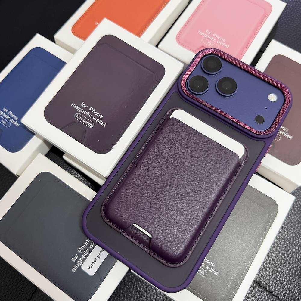 Luxury For Magsafe Magnetic Leather Wallet Holder Case For iPhone 17 16 15 14 13 12 Pro Max Plus Card Holder Cover Accessories