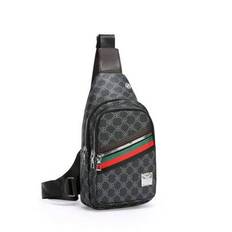 Herr PU-läder axelväska urban reseväska multifunktionell axelväska med hörlurshål casual accessoar - Multifärgad
