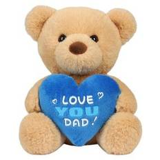 Love You Dad - Teddybjörn Nalle med Blått Hjärta 15 cm
