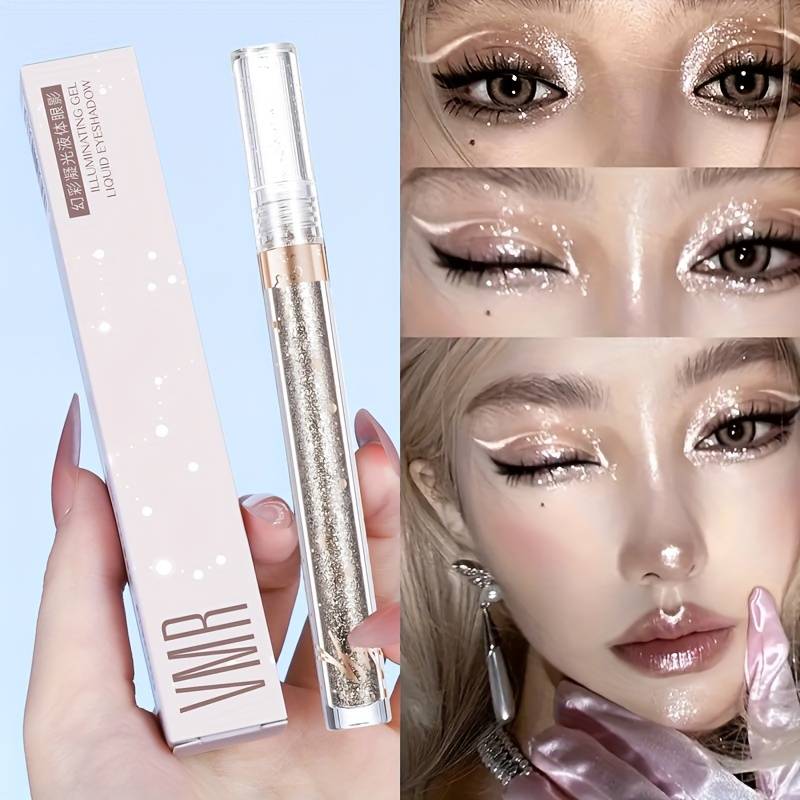 TEMU Vmr's Magical Eye Shadow The Sky And Stars Into A Shimmering , With A Pearl Effect That Like Fireworks. It Features A Broken Auger Design And Highlights