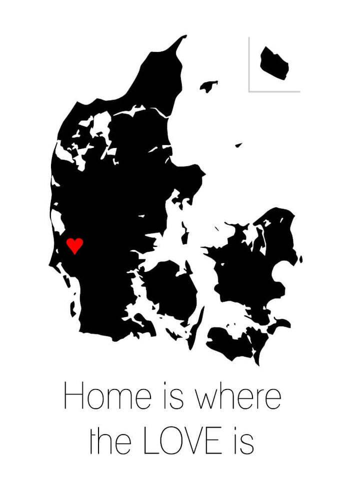 Plakat - Home is where the love is fra Walldelux.dk