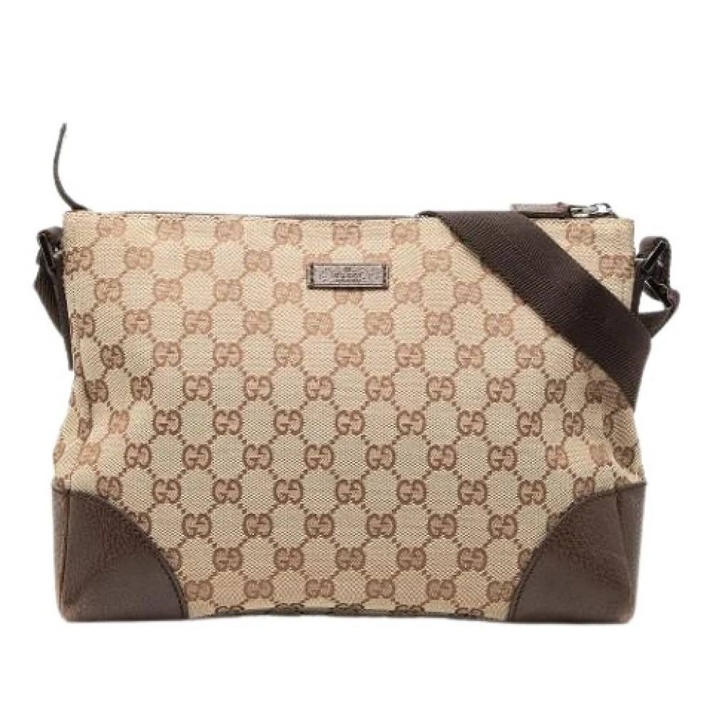 Gucci Vintage Pre-owned Canvas Crossbody Taske - Vintage - Dame - Beige - ONE SIZE - Uld