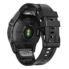 AISPORTS Kompatibel med Garmin Fenix 7X/7X Pro/6X/6X Pro/5X/5X Plus/3/3 HR-rem, 26 mm snabbpassande klockrem mjukt läder silikon hybrid ersättningsrem för Garmin Descent MK1/MK2/MK2i/Mk3i 51 mm