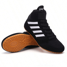 Boxningsskor för män, professionella brottningsskor, kampsportsträning Fitnessskor, mid-top sport sneakers - Svart och Vitt (EUR38,EUR39,EUR40,EUR41,EUR42,EUR43,EUR44)