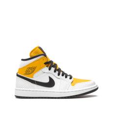 Jordan - Wmns Air Jordan 1 Mid sneakers - dam - läder/läder/gummi - 5.5 - Vit