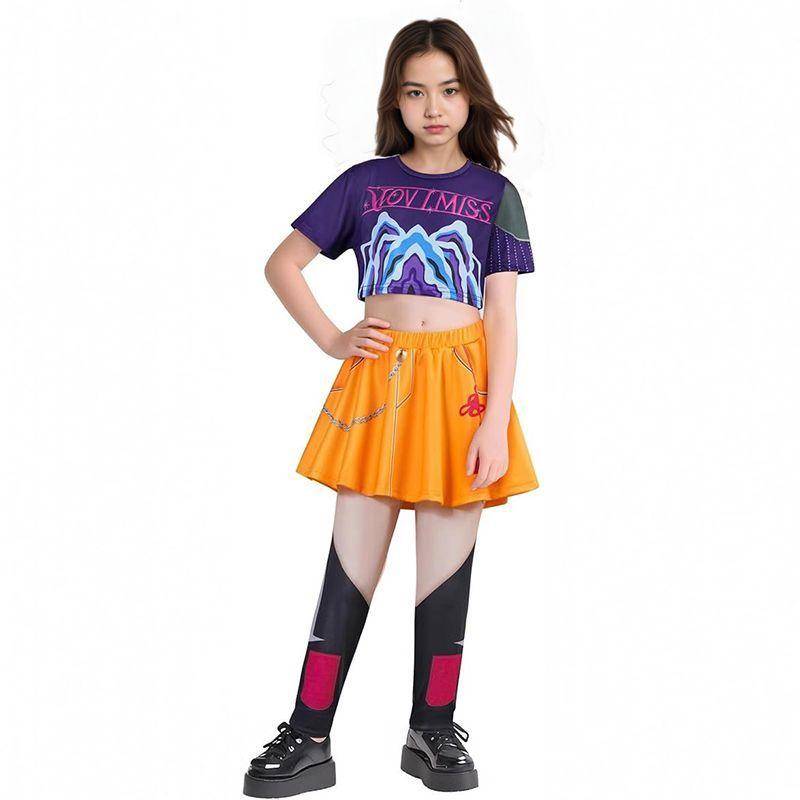 KPop Mira Rumi Zoey Demon Hunters Förklädnad för Flickor Prestandadräkt Halloween Karnevalsklädsel cm