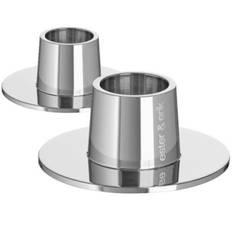 Ester & Erik Lysestage Shiny Ø6 Cm 2-pak - Lysestager Rustfrit Stål Shiny Silver - 777-92