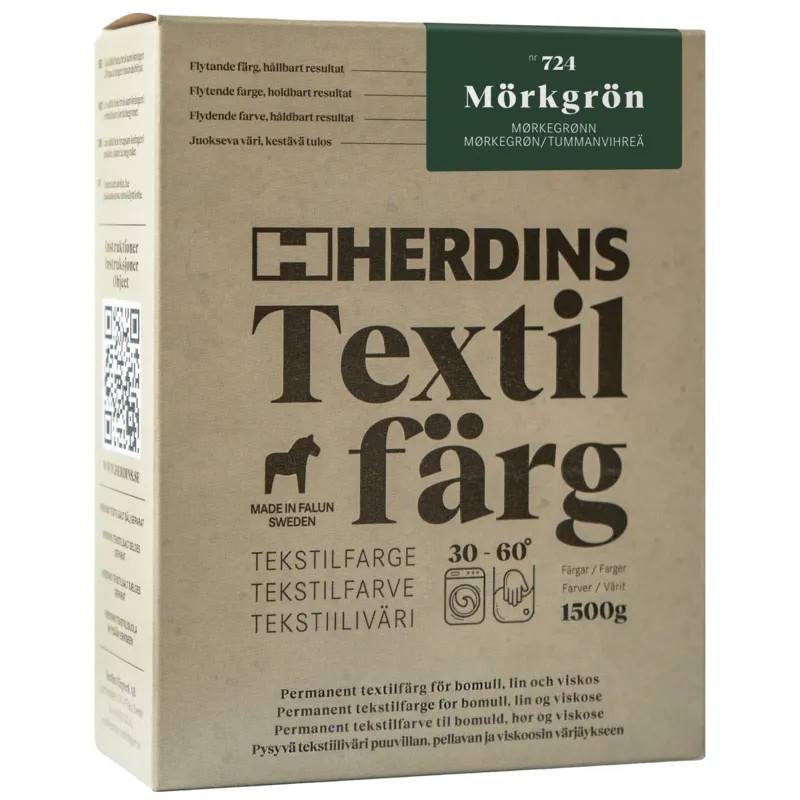 Herdins Textilfärg Natural Fibre 724 Mörkgrön