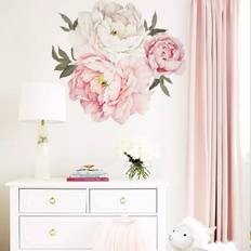 Wallsticker - Pink og hvide blomster