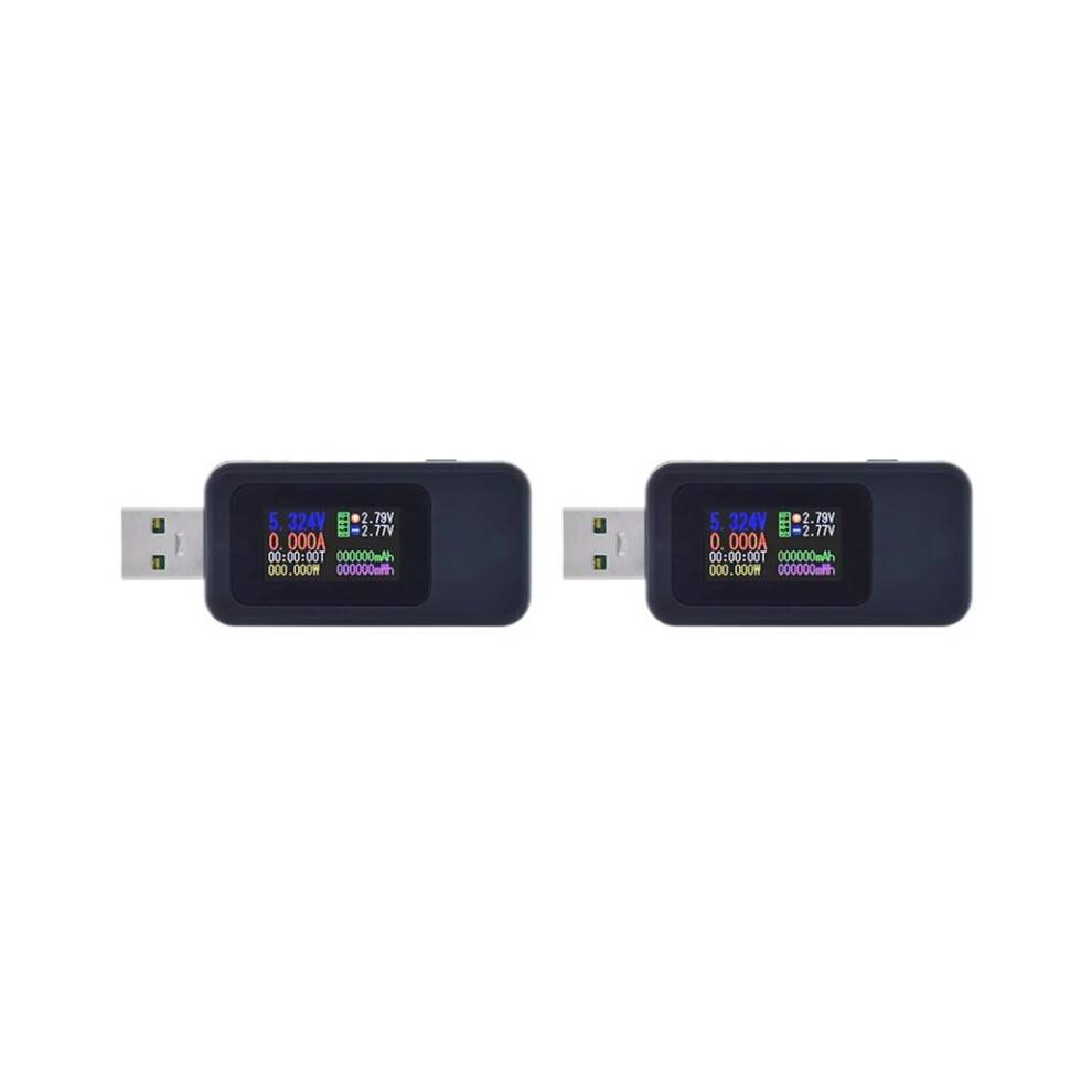 2X 10 in 1 USB Tester Digital Voltmeter Amperimetro Current Voltage Meter Amp Volt Ammeter Detector Indicator