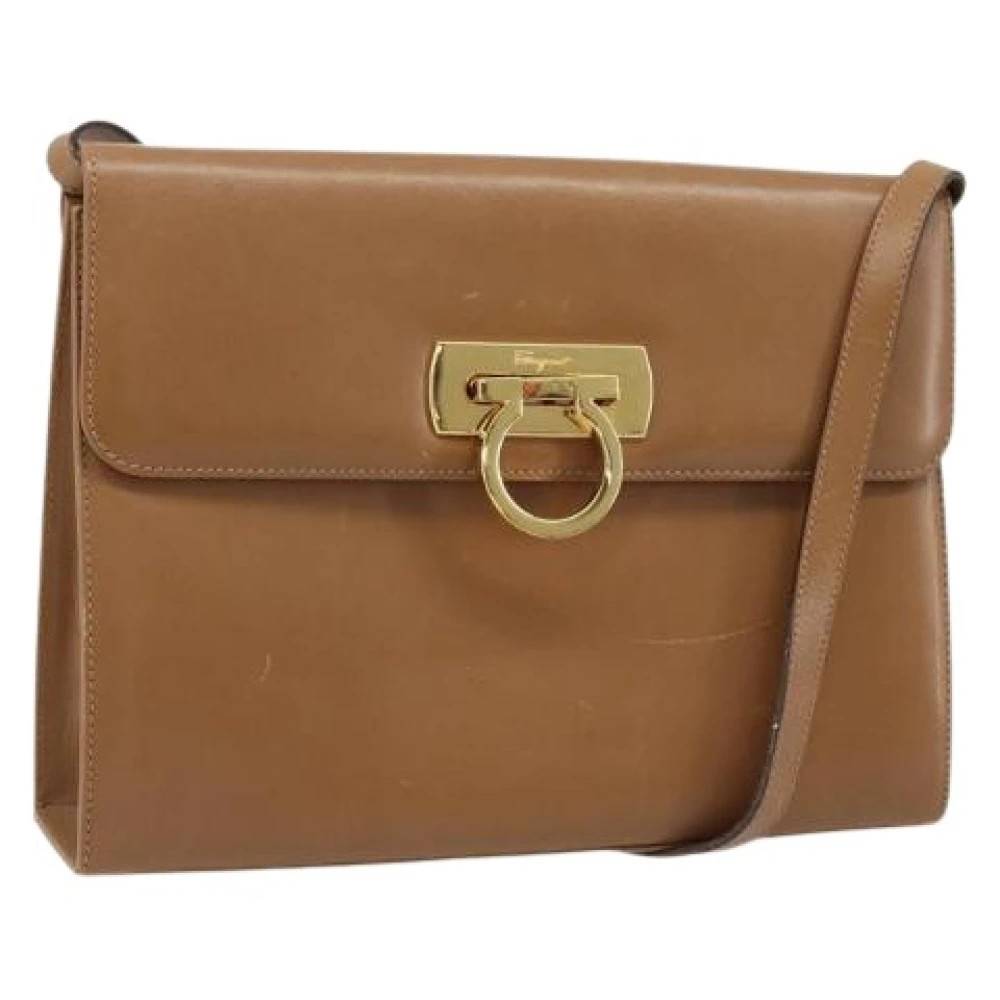 Salvatore Ferragamo Pre-owned Pre-owned Skuldertaske - Vintage - Dame - Brun - ONE SIZE - Uld