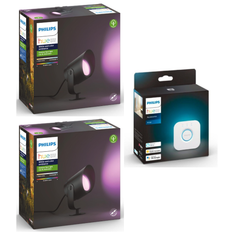 Philips Hue - 2x Lily XL Spot Light - Hue Outdoor-  White & Color Ambiance + Bridge 2.1 - Bundle - Fri fragt og klar til levering - Prismatch