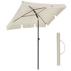 Rektangulær Altanparasol 1,8 x 1,25 m, UPF 50+ Beskyttelse, , PA-belagt Dug, Fod Ikke Inkluderet, Beige