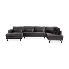 Scandinavian Choice Copenhagen U-Soffa - Mörkgrå/Svart U-soffa Grå Sammet
