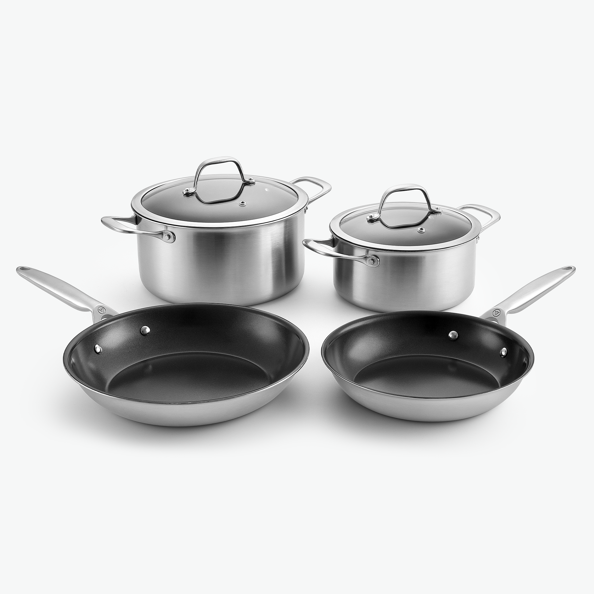 Viretta 3-Ply pande & gryde sæt - Keramisk Essentials Sæt - 4 dele / Glas