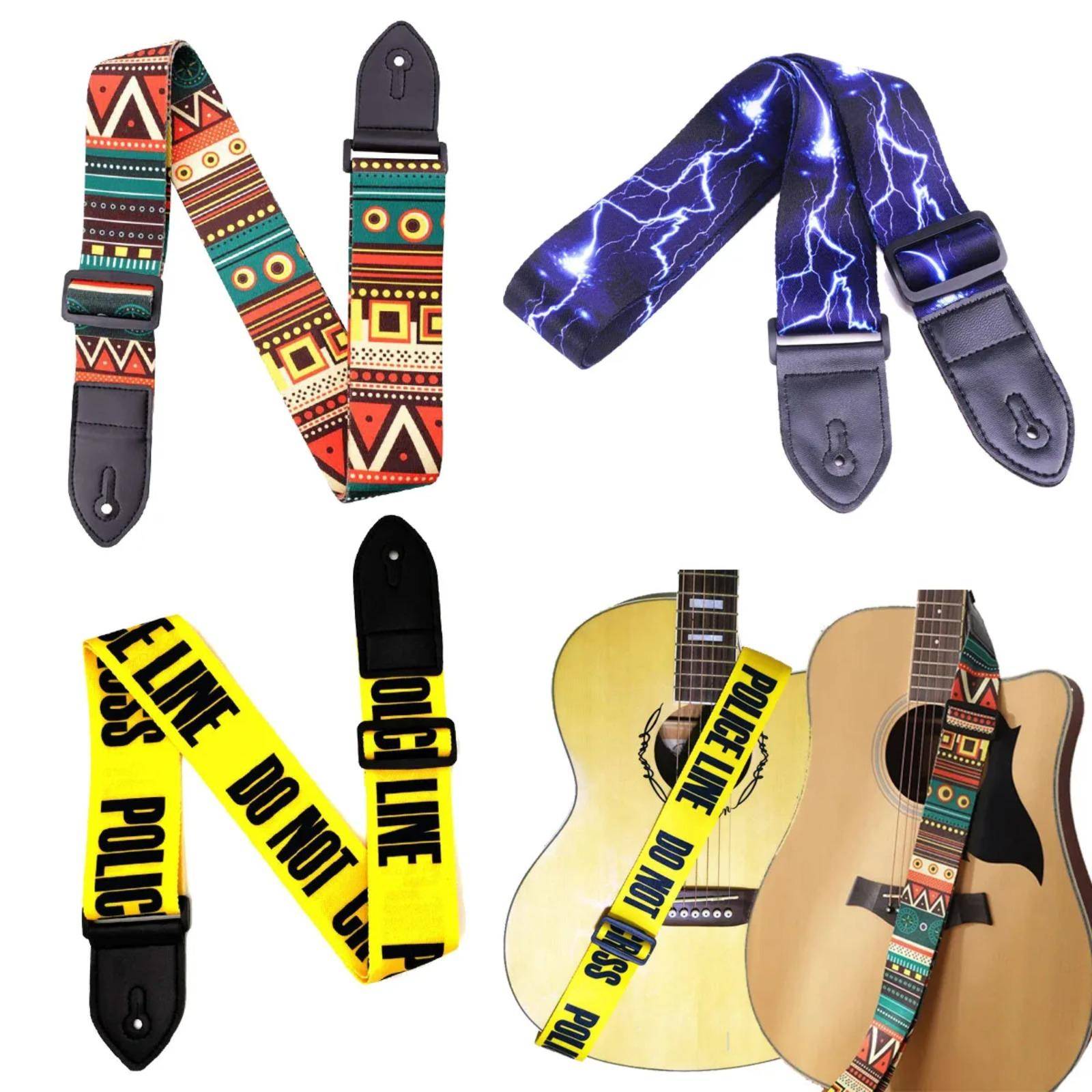 1 st Justerbar Gitarrrem Läder Polyester Mode Retro Etnisk Stil Lämplig för Bas, Elektrisk Akustisk Gitarr blå