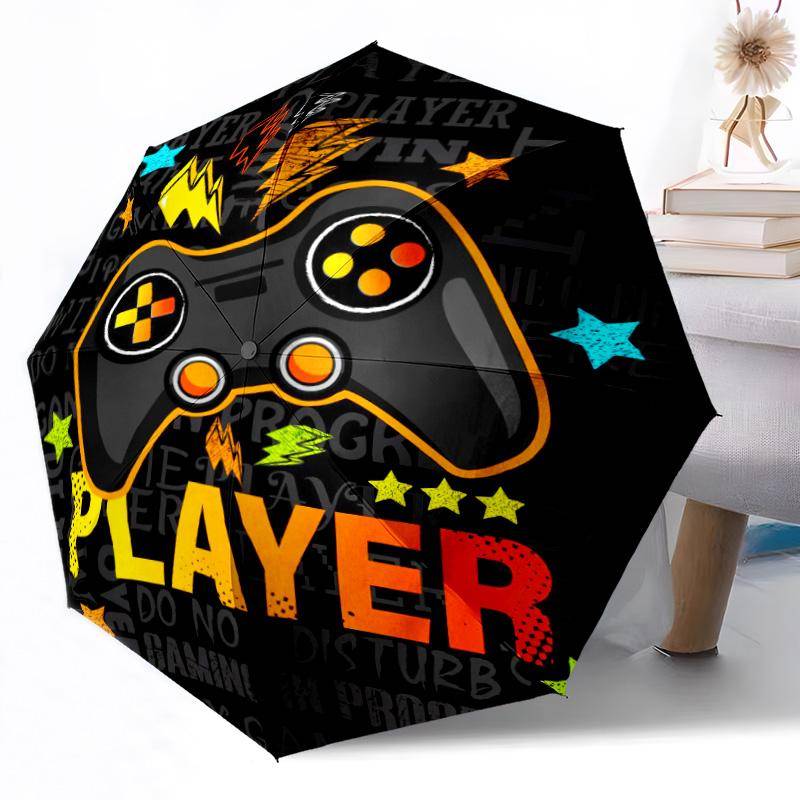 Gaming Player Zone Outdoor Automatic Umbrella Retractable Design with 8-Rib Durability Lightweight Perfect Gift for Friends Family