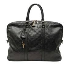 Gucci Vintage, Vintage , Dame, Sort, ONE SIZE, Læder, Pre-owned Læder Weekendtaske