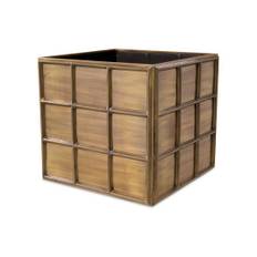 Grid planteringslåda antik mässing - Brun / Guld (L: 79 x B: 79 x H: 71,5 cm)
