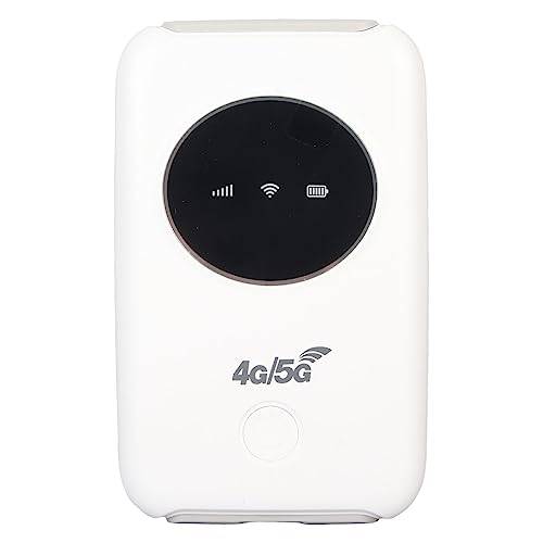 LenTLy Bärbar WiFi, Olåst 5G WiFi 4G Nätverksband Kompakt SIM-kortplats 4G LTE Bärbar WiFi Inbyggd 3200MAh för Fest för Affärsresa